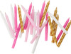 Pack of 24 Pink, White & Gold Spiral Birthday Candles