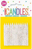 Pack of 24 White and Glitter Spiral Birthday Candles