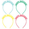 Pack of 4 Assorted Colors Cheerful Happy Birthday Headbands