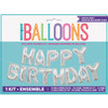 Silver Happy Birthday Foil Letter Balloon Banner Kit, 14"