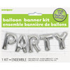 Silver Party Foil Letter Balloon Banner Kit, 14"