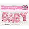 Pink Baby Foil Letter Balloon Banner Kit, 14"