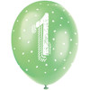 Pack of 5 Number 1 12" Pearlised Latex Balloons