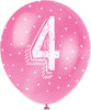 Pack of 5 Number 4 12" Latex Balloons