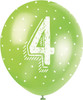 Pack of 5 Number 4 12" Latex Balloons