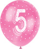 Pack of 5 Number 5 12" Latex Balloons