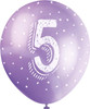 Pack of 5 Number 5 12" Latex Balloons