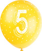 Pack of 5 Number 5 12" Latex Balloons