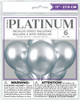 Pack of 6 Silver Platinum 11" Latex Balloons