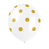 Pack of 6 Gold Dots 12" Latex Balloons