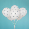 Pack of 6 Silver Dots 12" Latex Balloons