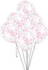 Pack of 6 Clear Latex Balloons with Hot Pink Confetti 12"