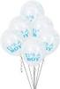 Pack of 6 Boy Clear Latex Balloons with Blue Confetti 12"