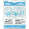 Pack of 6 Boy Clear Latex Balloons with Blue Confetti 12"