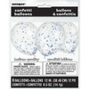 Pack of 6 Clear Latex Balloons with Royal Blue Confetti 12"