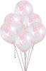 Pack of 6 Clear Latex Balloons with Lovely Pink Confetti 12"