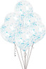 Pack of 6 Clear Latex Balloons with Powder Blue Confetti 12"