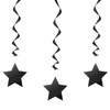 Pack of 3 26" Black Solid Hanging Swirl Decorations