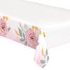 Painted Floral Rectangular Plastic Table Cover, 54"x84"