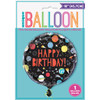 Outer Space Happy Birthday Round Foil Balloon 18"
