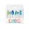 Pack of 6 Blue & Green Dinosaur Pick Birthday Candles