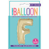 Gold Letter F Shaped Foil Balloon 14"