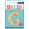 Gold Letter G Shaped Foil Balloon 14"