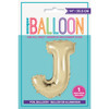 Gold Letter J Shaped Foil Balloon 14"