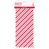 Pack of 20 Red Stripes Snowman Cellophane Bags, 5"x11"
