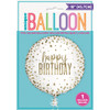 Confetti Gold Birthday Round Foil Balloon 18"