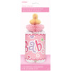 Pink Dots Baby Shower Bottle Shaped Honeycomb Decoration, 12"