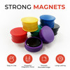 Pack of 36 Assorted Coloured Round Flat Magnets - 24mm Whiteboard Notice Board Office Fridge