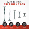 Pack of 100 76mm Metal End Treasury Tags