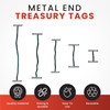 Pack of 100 152mm Metal End Treasury Tags