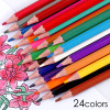 Pack of 24 7" Drawing Erasable Colouring Pencils Set