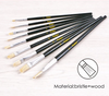 Pack of 9 Assorted Size Wooden Handle Bristle Hair Artist Paint Brush Set