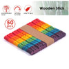 Pack of 50 Assorted Colour Wooden Sticks 114 x 10 x 2mm