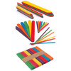 Pack of 50 Assorted Colour Craft Wooden Sticks 114 x 10 x 2mm