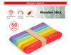 Pack of 50 Assorted Colour Wooden Sticks