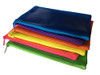 6 x Assorted Frosted Colour 8x5" Pencil Cases - See Through Exam Clear Translucent