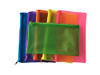 6 x Assorted Frosted Colour 8x5" Pencil Cases - See Through Exam Clear Translucent