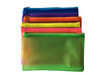 6 x Assorted Frosted Colour 8x5" Pencil Cases - See Through Exam Clear Translucent