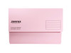 Pack of 10 Pink Card Premium Foolscap Document Wallets