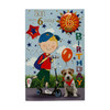 Son Age 6 Boy Riding A Scooter Juvenile Birthday Card With Badge
