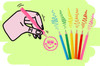 12 Pack of 6 Pieces Emotion Face Colored Pencils 9cm