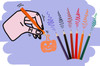 12 Pack of 6 Pieces Halloween Colored Pencils 9cm
