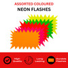 Pack of 40 Assorted Coloured Neon Fluorescent Flashes 150 x 100mm