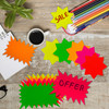 Pack of 40 Assorted Coloured Neon Fluorescent Flashes 150 x 100mm