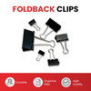 Pack of 12 15mm Black Foldback Binder Clips