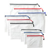Pack of 9 Assorted Strong Mesh Bags - Black, Blue, Red - A3, A4, A5 - Tough Waterproof Storage